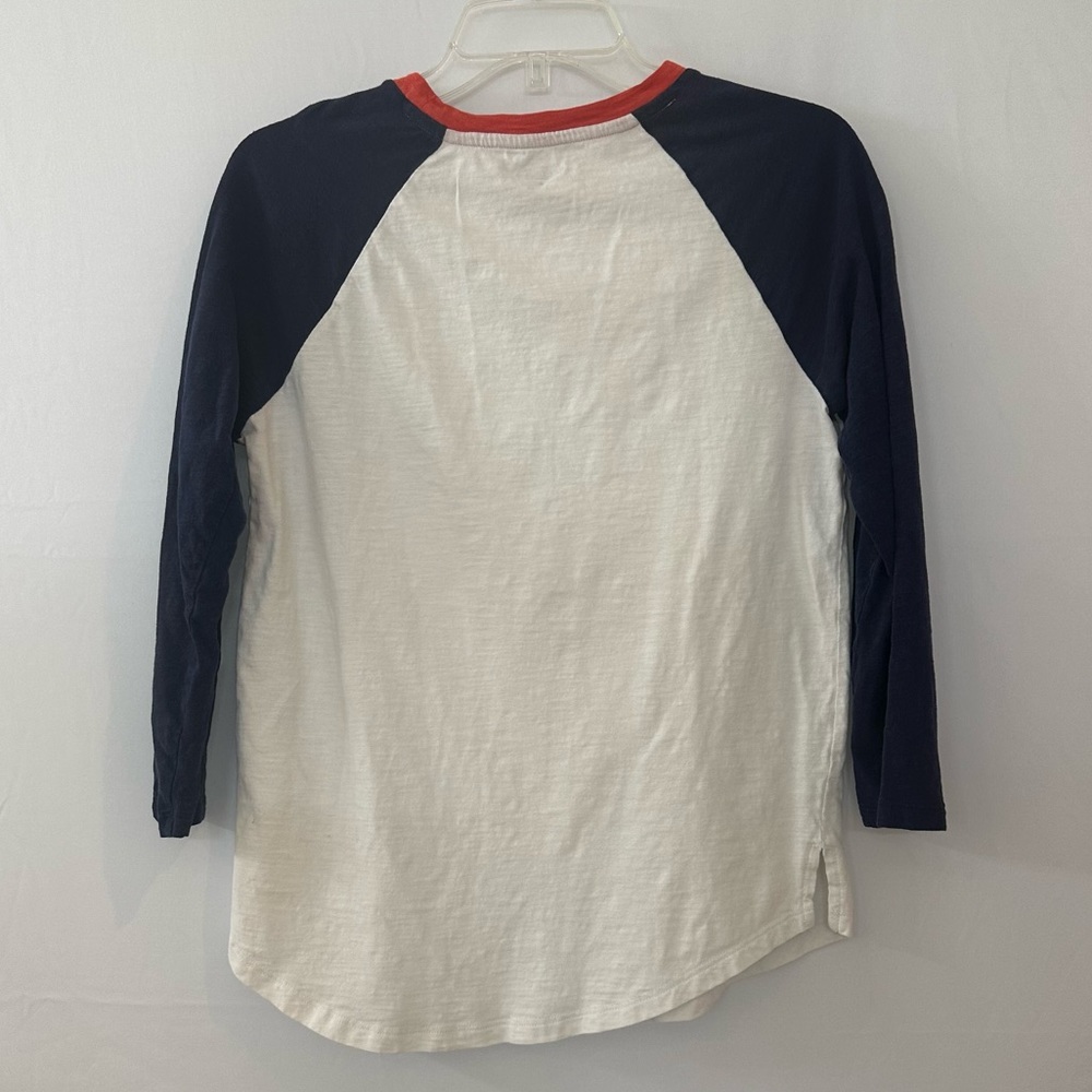 Old Navy baseball Top 3/4 sleeves white blue red Size M